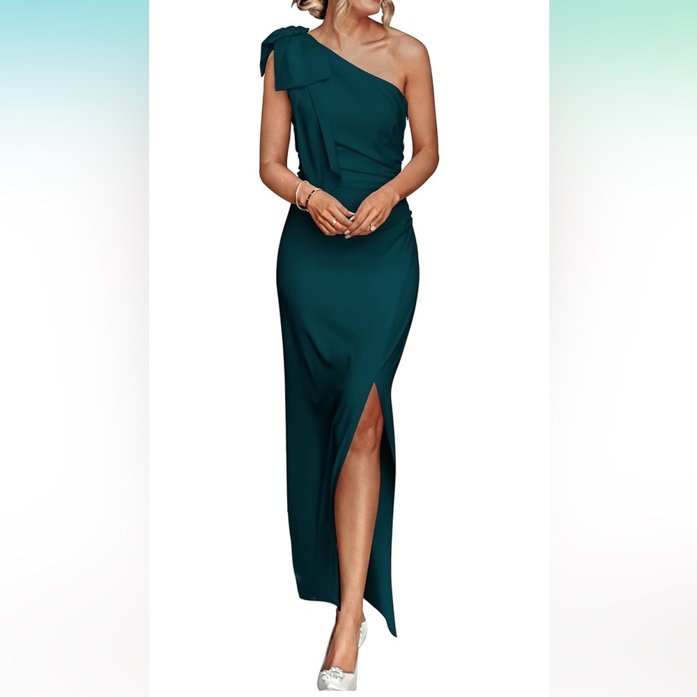 PRETTYGARDEN One Shoulder Slit Maxi Dress